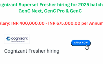 Cognizant Superset Fresher hiring for 2025 batch-GenC Next, GenC Pro & GenC